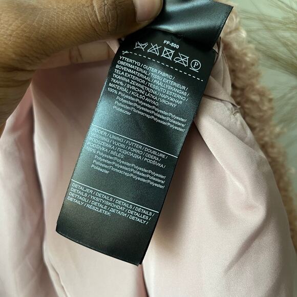 Stand Studio‎ Marcella Pink Curly Faux Fur Collared Luxe Winter Jacket Size US 2 - Picture 8 of 8